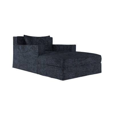 Mulberry Chaise - Blue Print Crushed Velvet