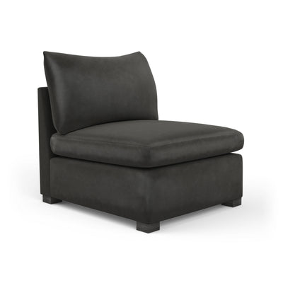 Evans Armless Chair - Graphite Vintage Leather