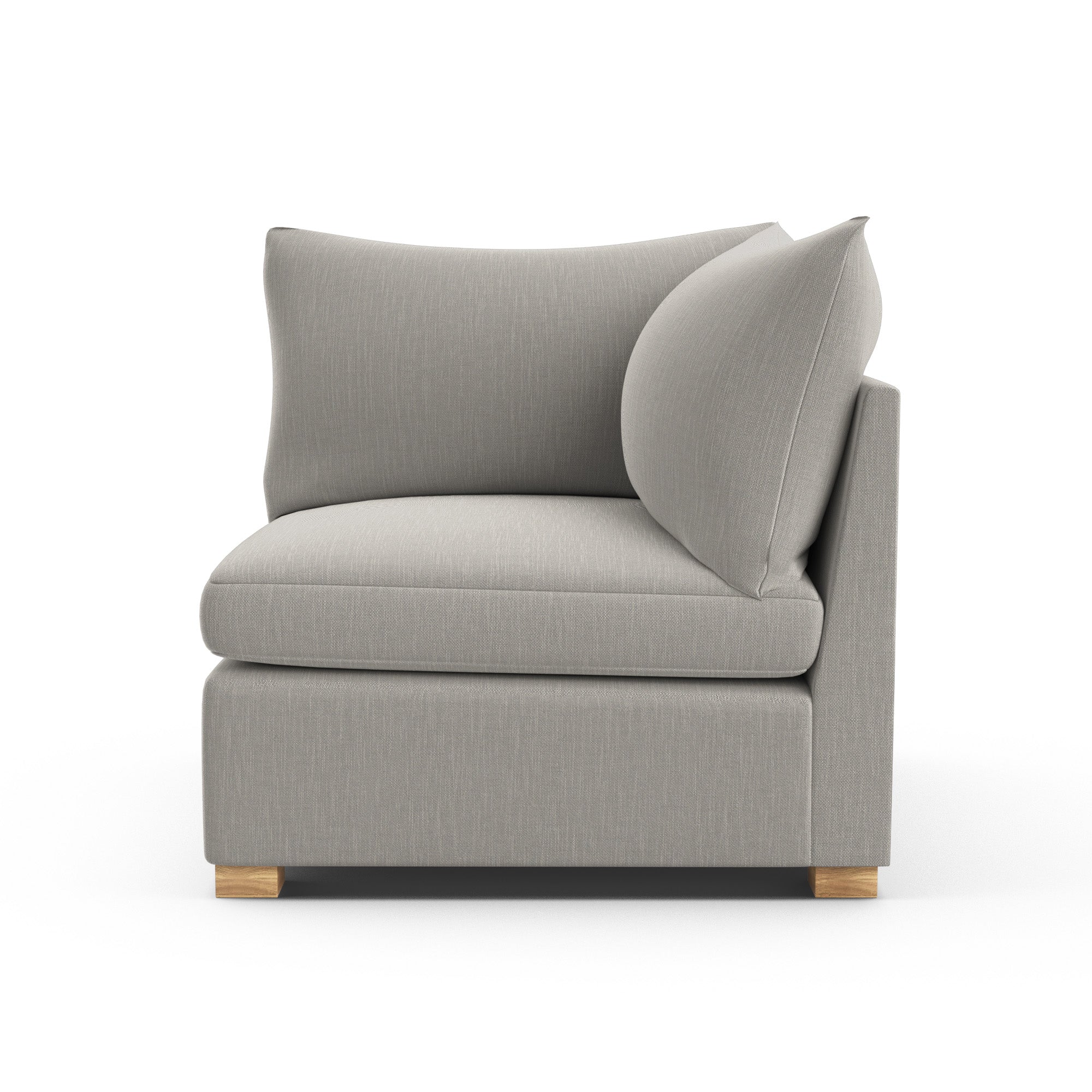 Evans Corner Chair - Silver Streak Box Weave Linen