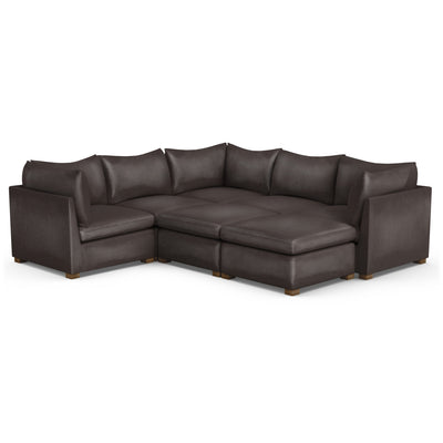 Evans 7-Piece Pit Sectional - Chocolate Vintage Leather