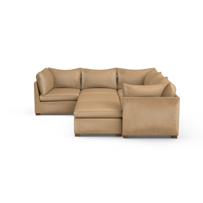 Evans 7-Piece Pit Sectional - Marzipan Vintage Leather