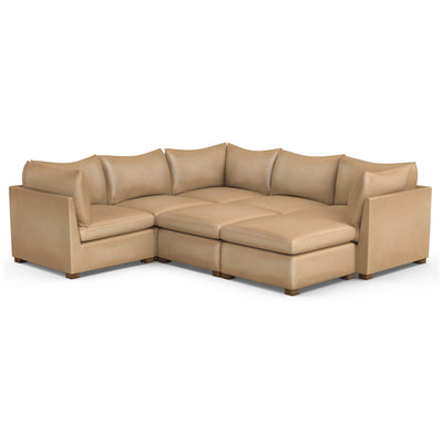 Evans 7-Piece Pit Sectional - Marzipan Vintage Leather
