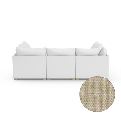 Evans 6-Piece Total-Pit Sectional - Oyster Pebble Weave Linen