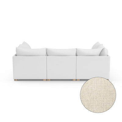 Evans 6-Piece Total-Pit Sectional - Alabaster Basketweave