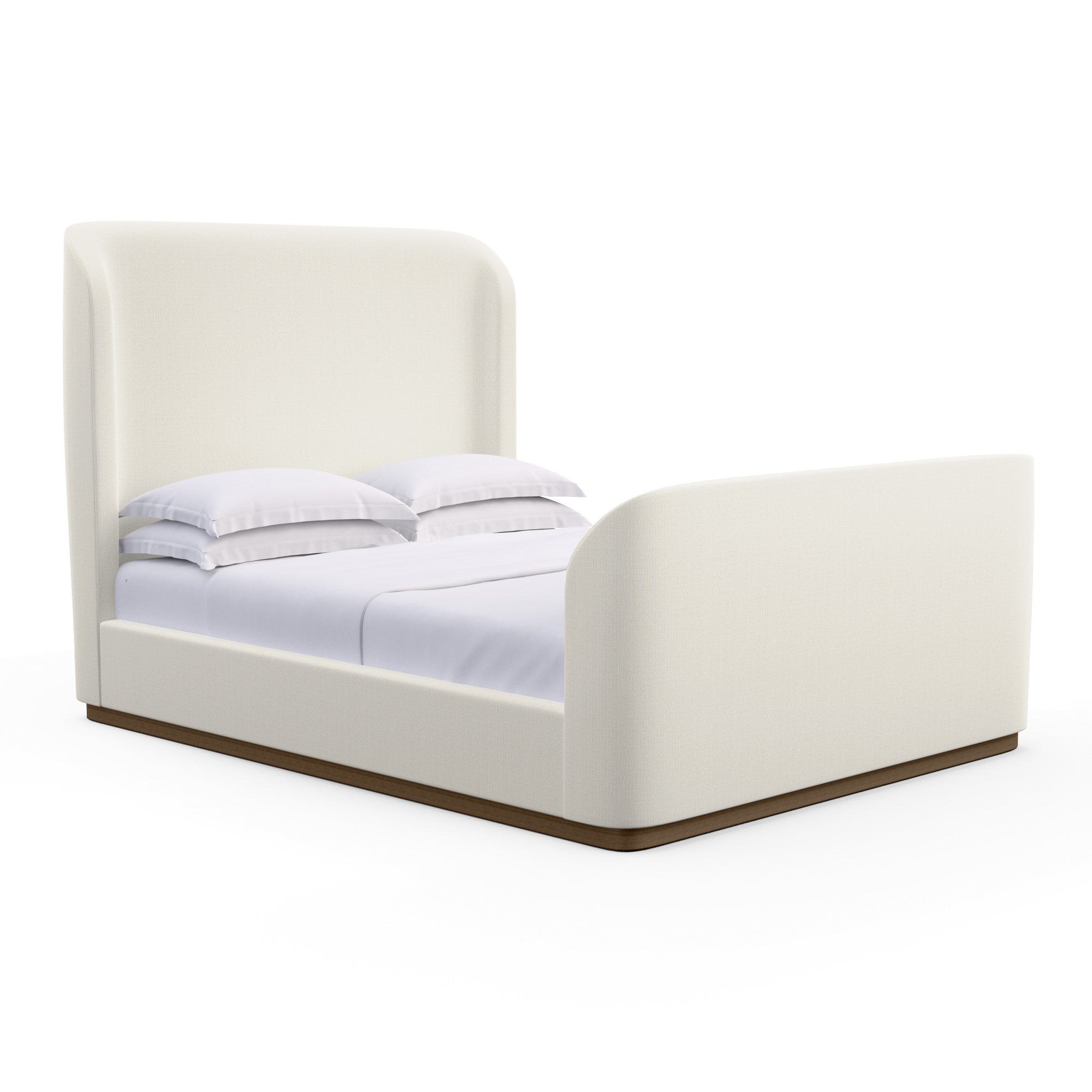 Barrow Shelter Bed w/ Footboard - Alabaster Box Weave Linen