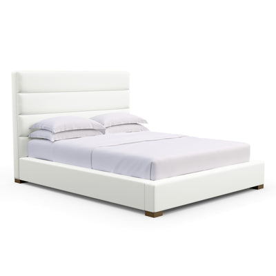 Boyd Horizontal Channel Panel Bed - Blanc Plush Velvet