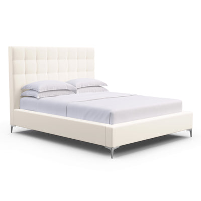 Bryant Tufted Panel Bed - Alabaster Plush Velvet