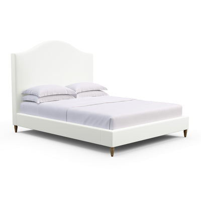 Montague Arched Panel Bed - Blanc Plush Velvet