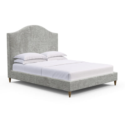 Montague Arched Panel Bed - Silver Streak Crushed Velvet