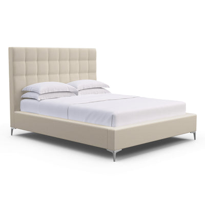 Bryant Tufted Panel Bed - Alabaster Vintage Leather