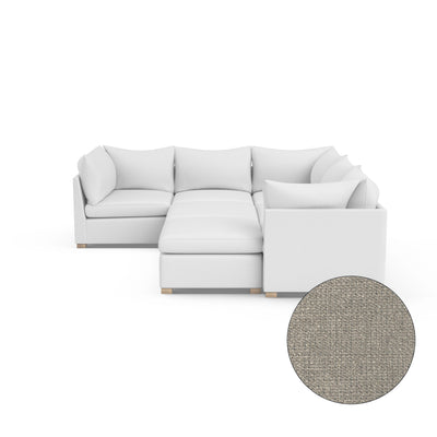 Evans 7-Piece Pit Sectional - Silver Streak Basketweave