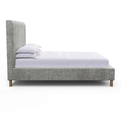 Highline Vertical Channel Panel Bed - Silver Streak Crushed Velvet