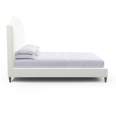 Montague Arched Panel Bed - Blanc Plush Velvet