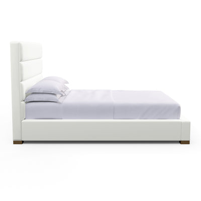 Boyd Horizontal Channel Panel Bed - Blanc Plush Velvet