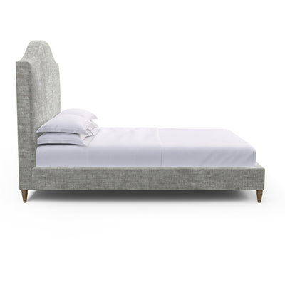 Montague Arched Panel Bed - Silver Streak Crushed Velvet