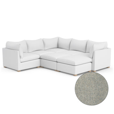 Evans 7-Piece Pit Sectional - Haze Basketweave