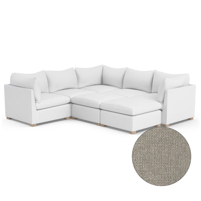 Evans 7-Piece Pit Sectional - Silver Streak Basketweave