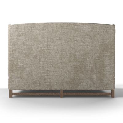 Herbert Wingback Bed w/ Footboard - Oyster Crushed Velvet