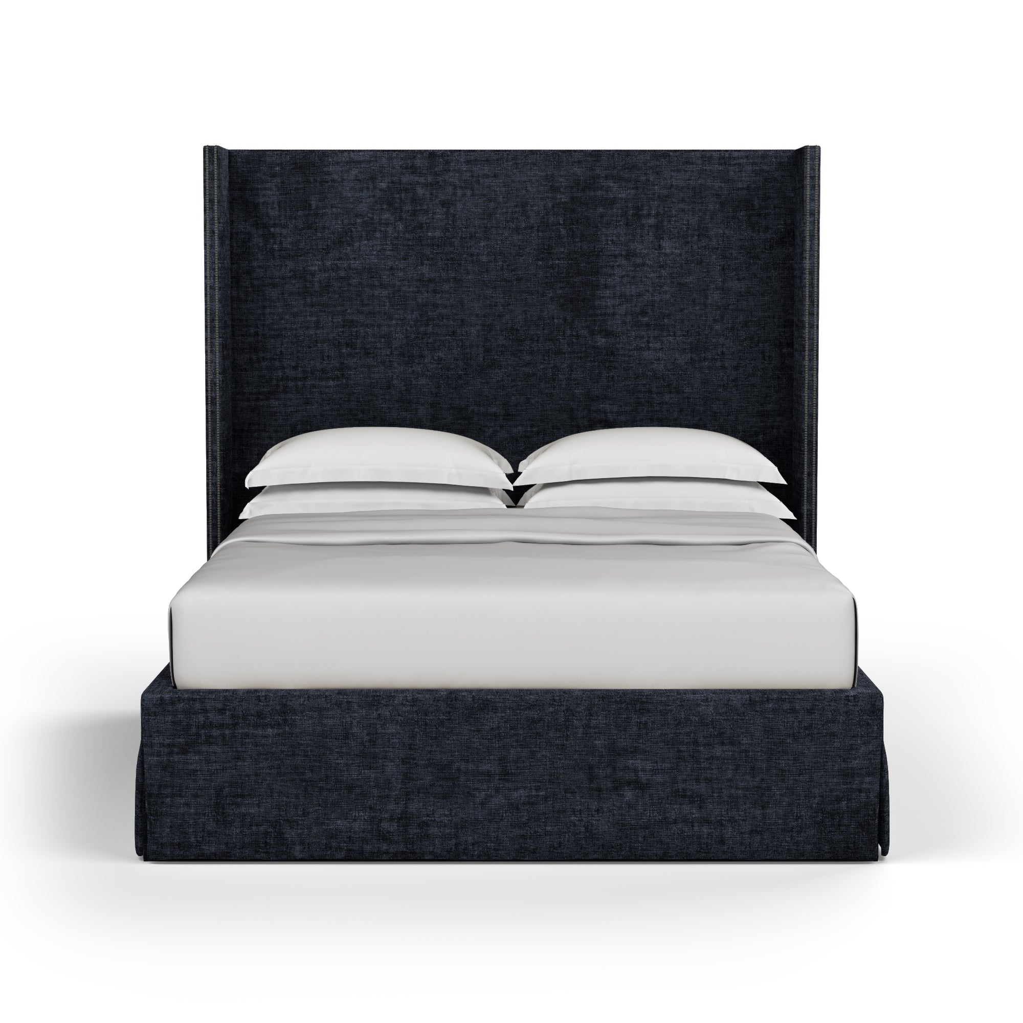 Kaiser Box Bed - Blue Print Crushed Velvet