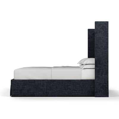 Kaiser Box Bed - Blue Print Crushed Velvet