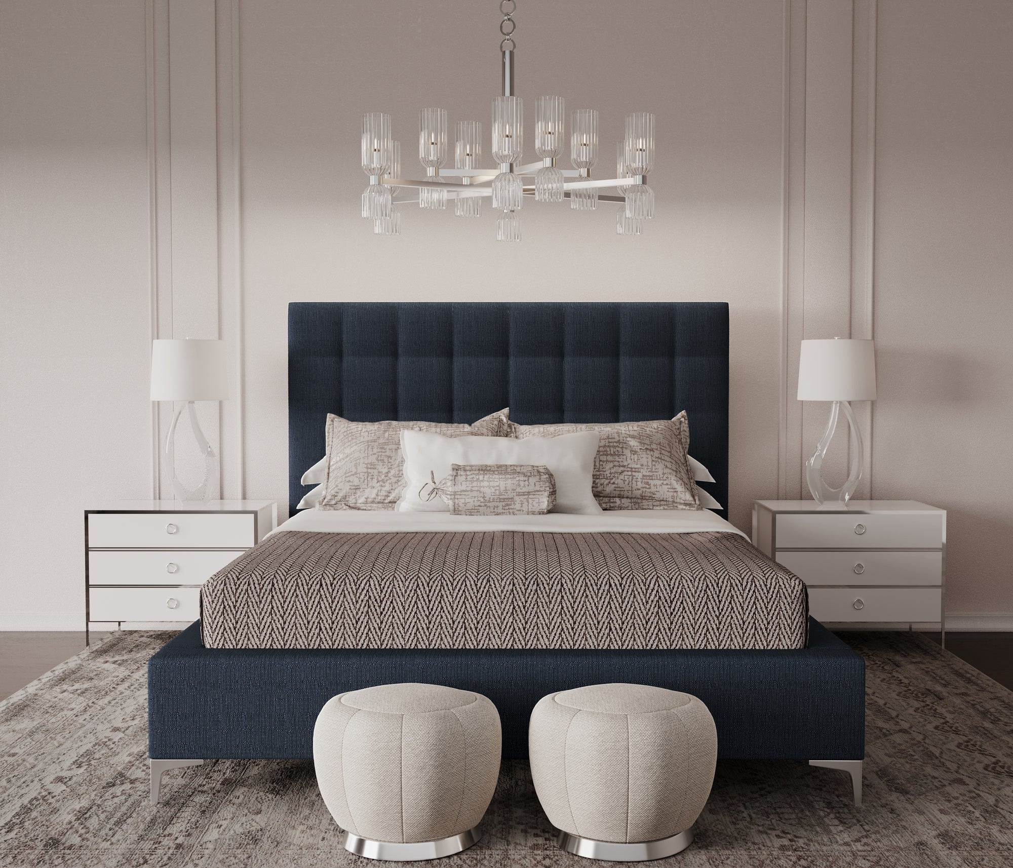 Bryant Tufted Panel Bed - Bluebell Basketweave