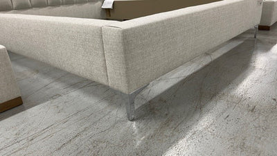 Highline Vertical Channel Bed (Queen / Factory Sample) - Heathered Grey Linen